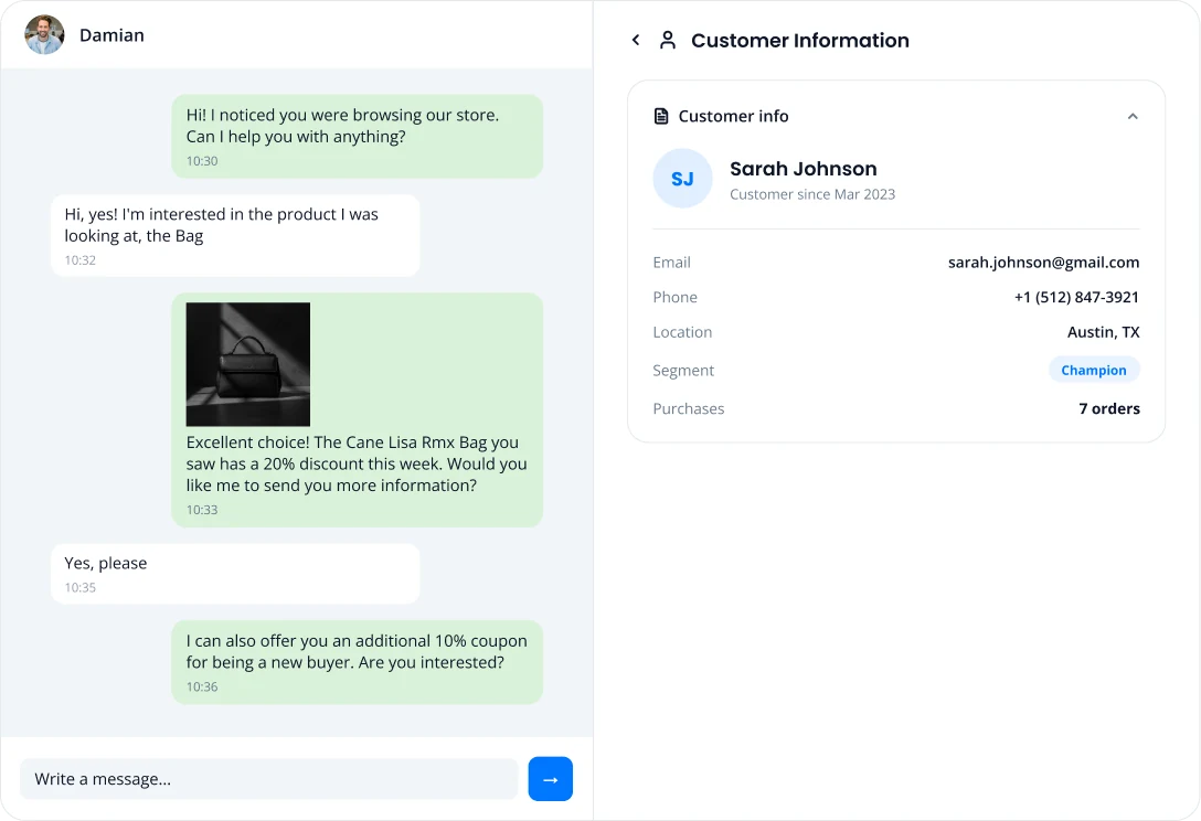 Customer info