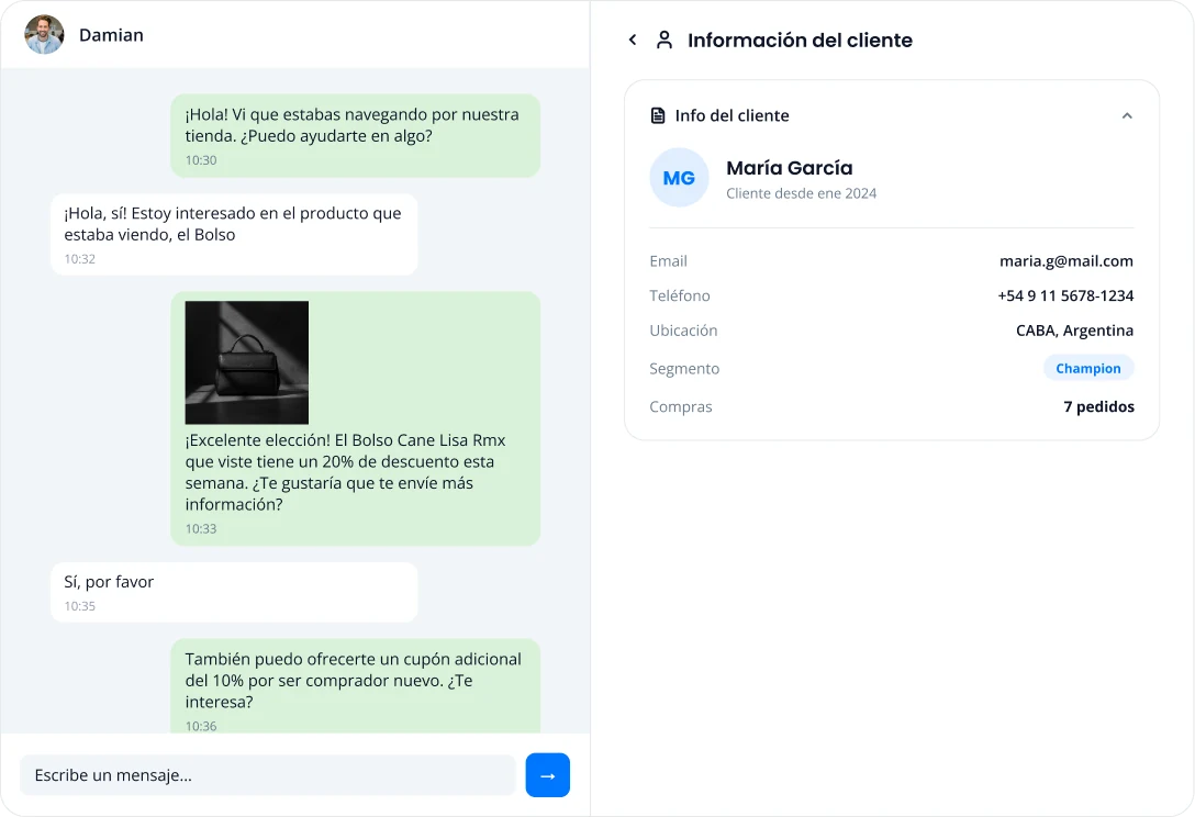 Info del cliente